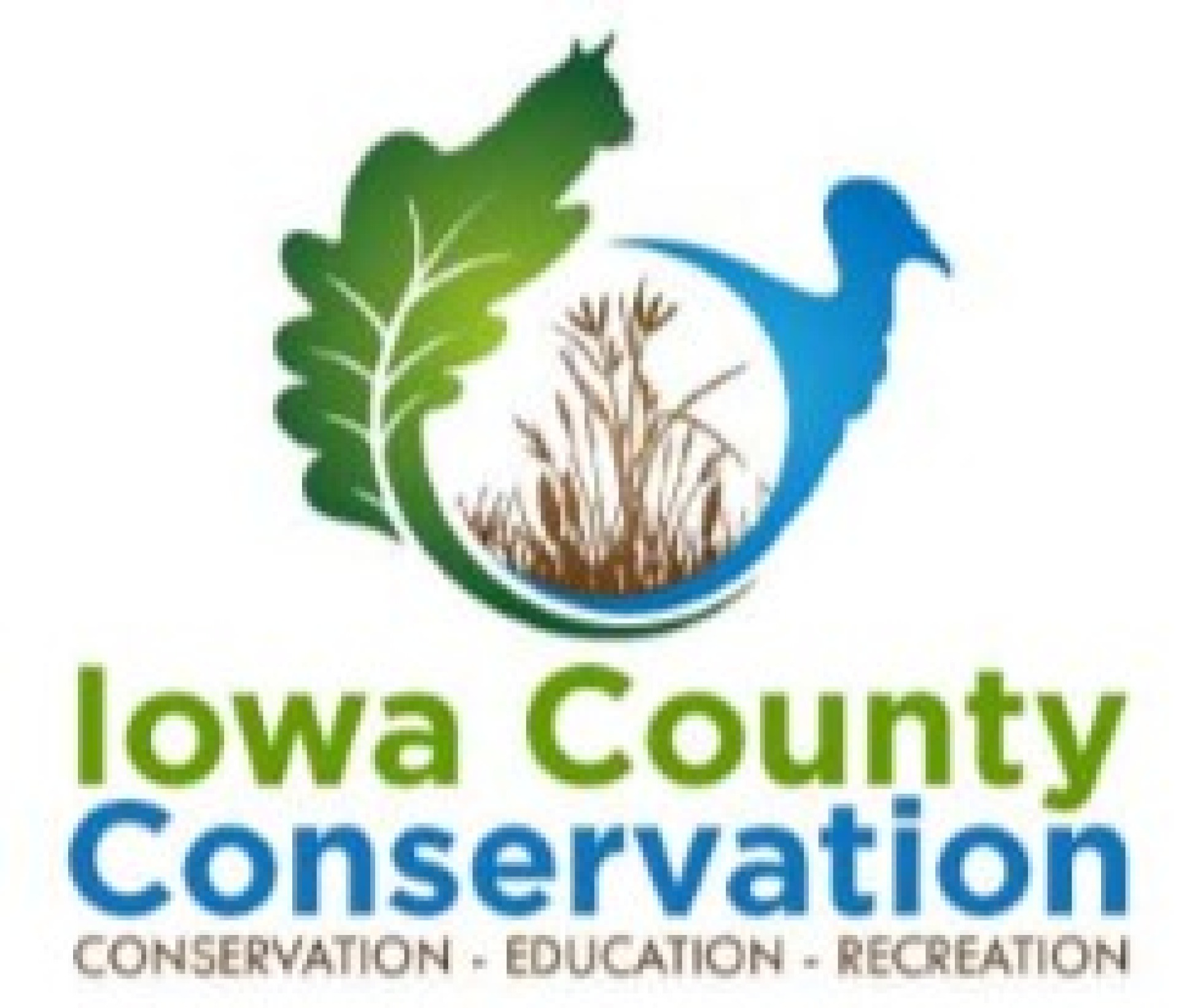 Iowa County Conservation logo green and blue